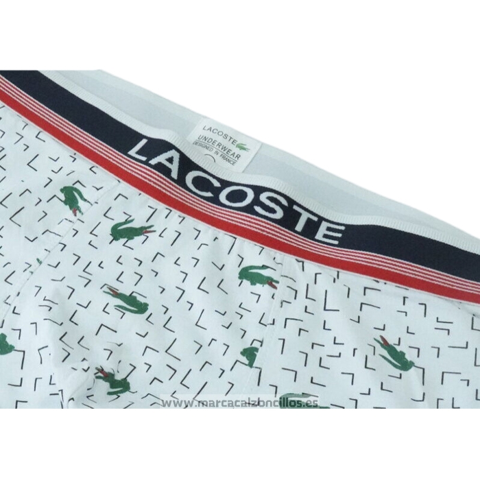 Boxer Lacoste Hombre Prints Colors Blanco Verde